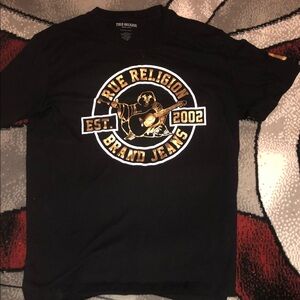 😎😎True Religion Black Tee with Gold and White Graphic/ Wear As Oversized 😎😎